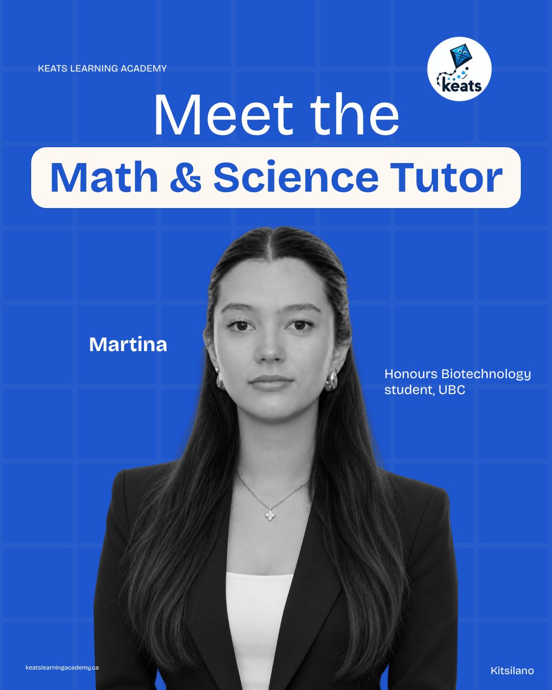 Martina, Math and Science tutor at Keats Learning Academy Kitsilano
